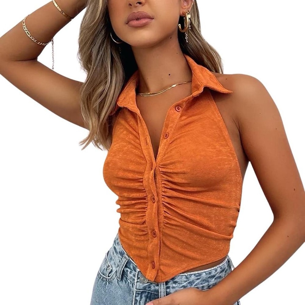 Princess Polly Nerissa Orange Top